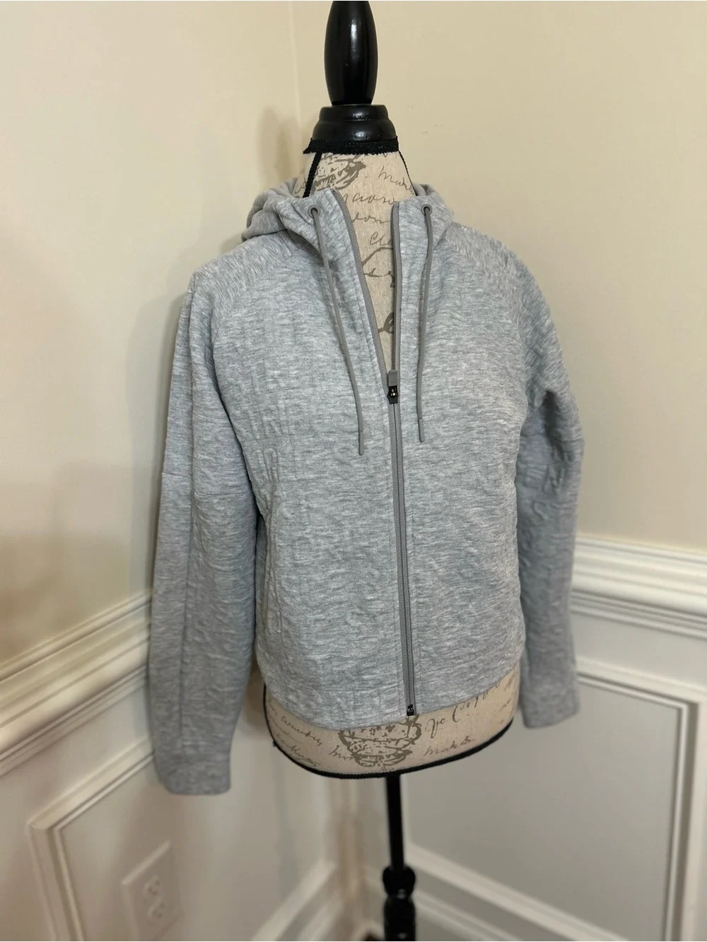 adidas Light Gray Women’s Hooded Zip Bomber Jacket